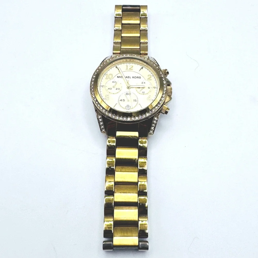 Michael Kors MK5166 Golden Runway Chronograph Crystal Bezel Large Women's Watch